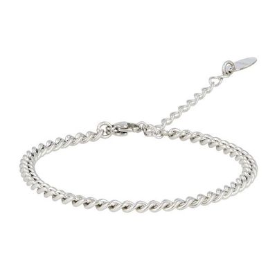 4 mm grove zilveren schakelarmband - My Bendel