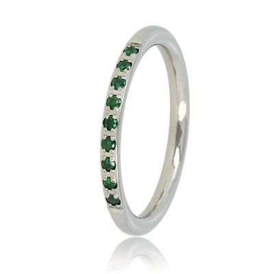 Ring zilver met mooie groene zirkonia steen - My Bendel