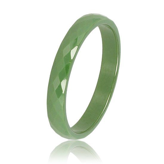 Groene ring facet geslepen - My Bendel, Maat: Maat 16