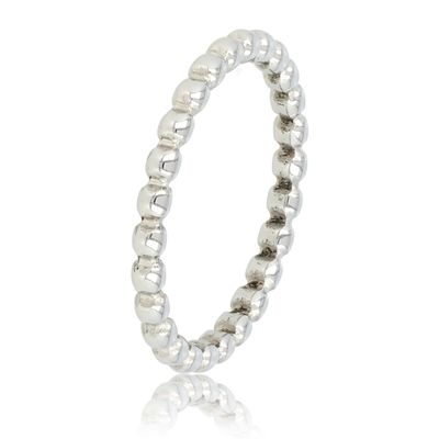 Dames ring voorzien van bolletjes - Zilver 2.5mm - My Bendel