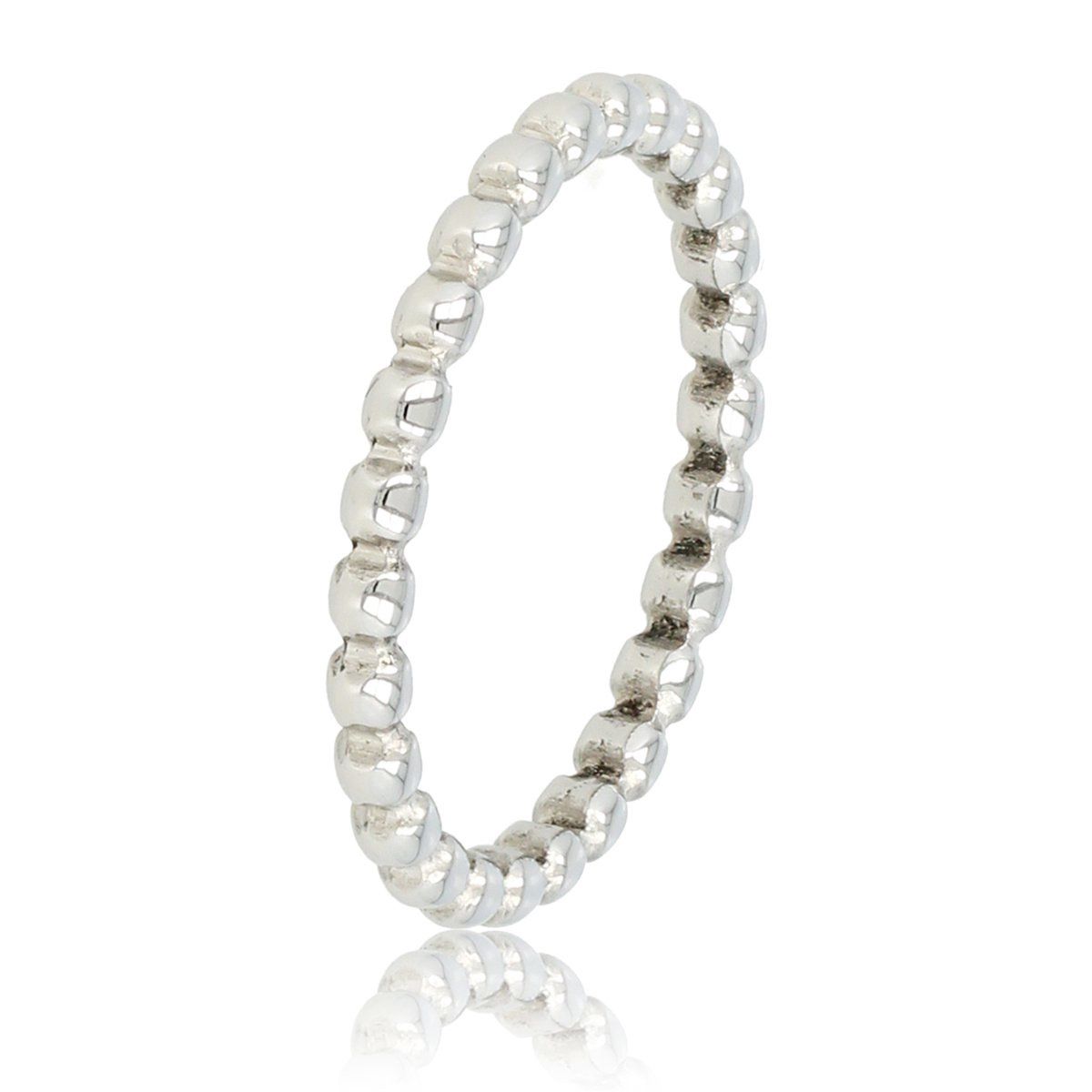Dames ring voorzien van bolletjes - Zilver 2.5mm - My Bendel, Maat: Maat 17