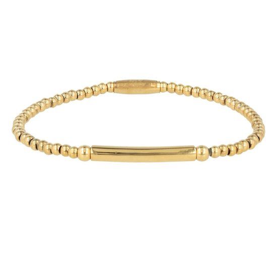 MB3562 - Elastische gouden dames armband met bedel