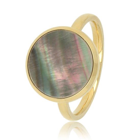 Gouden ring met zwarte parel edelsteen - My Bendel