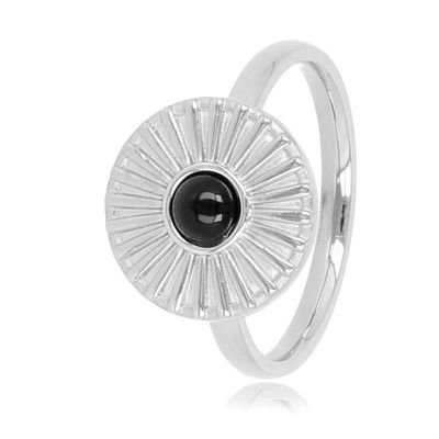 Ring zilver met zonnetje en Onyx edelsteen - My Bendel