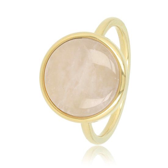 Gouden ring met Rozenkwarts steen - My Bendel