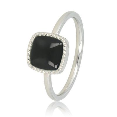 Zilveren zegelring met Onyx edelsteen - My Bendel