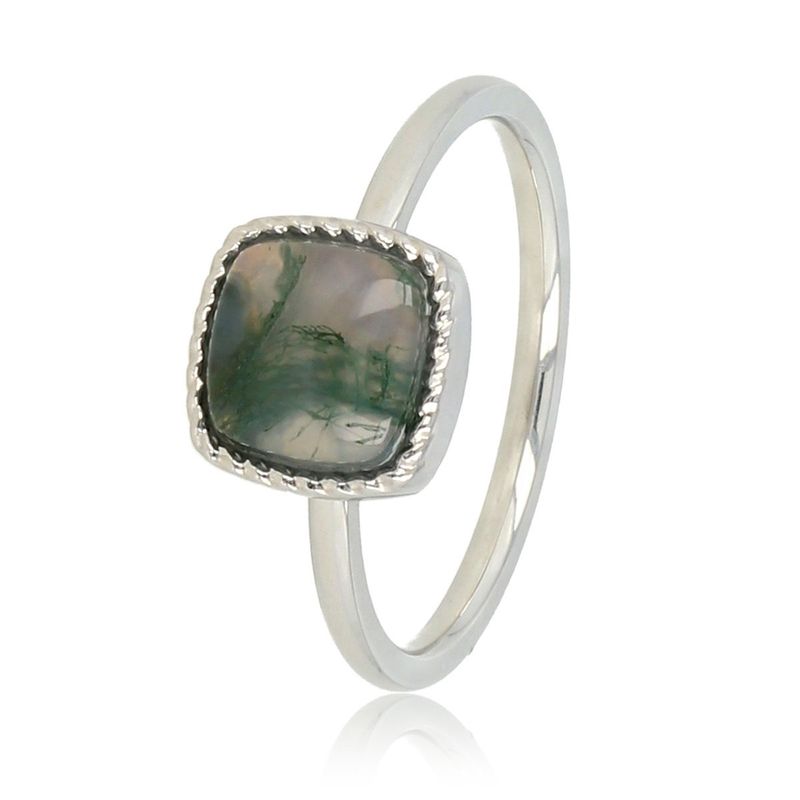 Kleine zegelring met mosagaat edelsteen - My Bendel