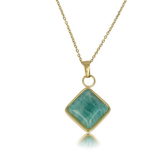 Goudkleurige ketting met Amazoniet - My Bendel
