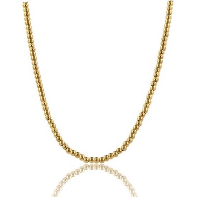 Dames ketting met 3 mm grote goudkleurige balletjes - My Bendel