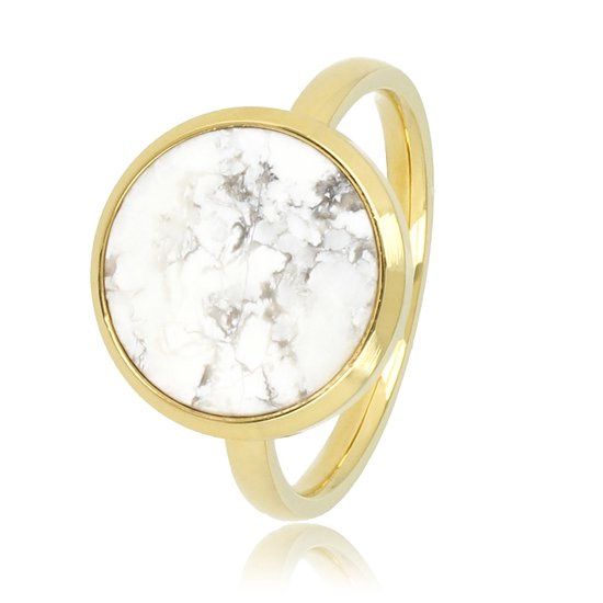 Ring goudkleurig met Howliet - My Bendel, Maat: Maat 16