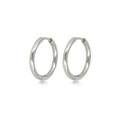 Edelstalen oorring 16mm x 2 mm zilverkleurig - My Bendel