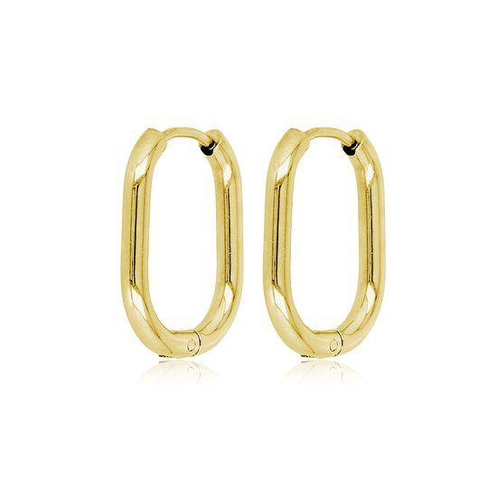 Goudkleurige ovale oorring – 20 x 2,5 mm - My Bendel