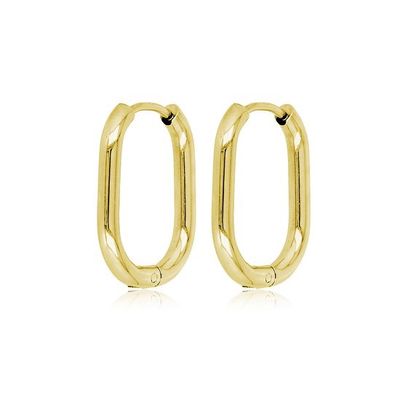 Goudkleurige ovale oorring – 20 x 2,5 mm - My Bendel