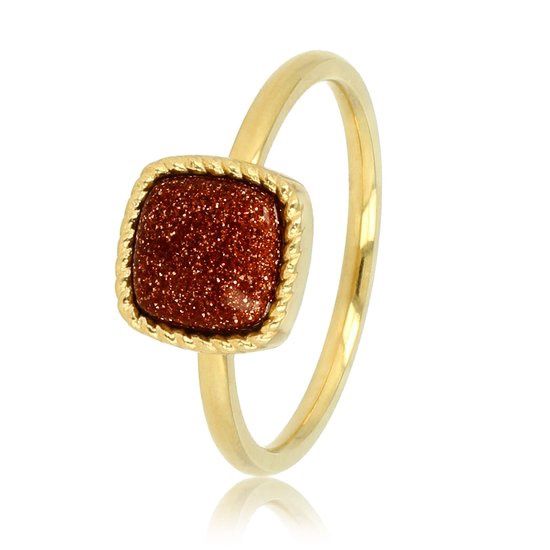 Goudkleurige zegelring met goudstroom - My Bendel
