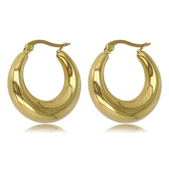 ​Goudkleurige oorring – 23 mm x 7 mm - My Bendel