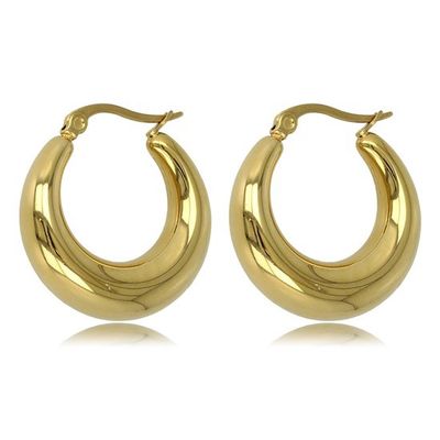 ​Goudkleurige oorring – 23 mm x 7 mm - My Bendel