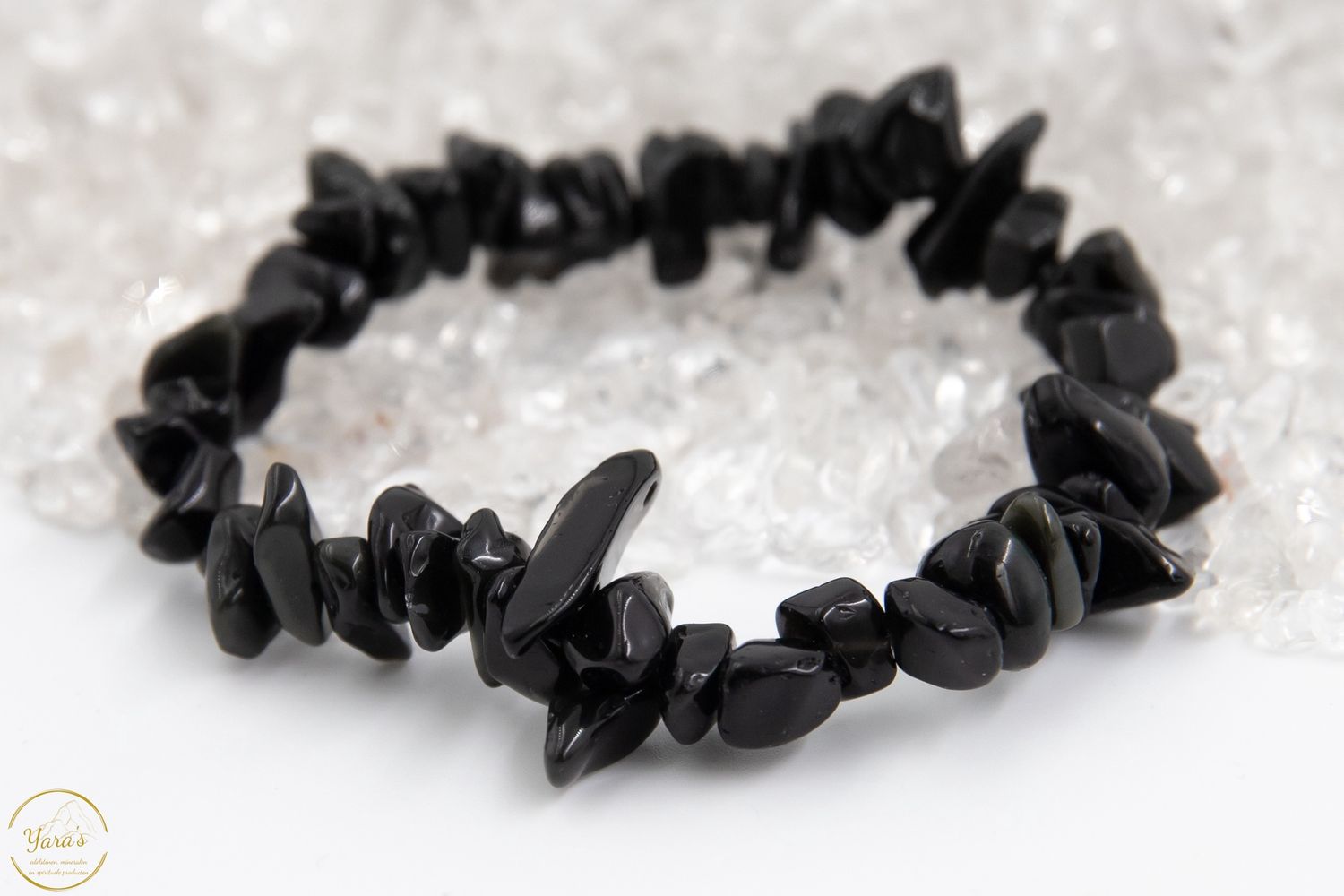 Regenboog Obsidiaan split armband