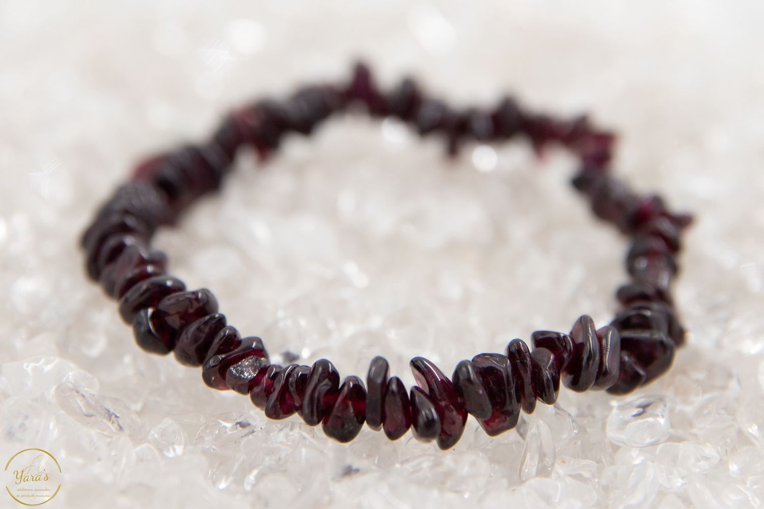 Granaat armband split donkerrood