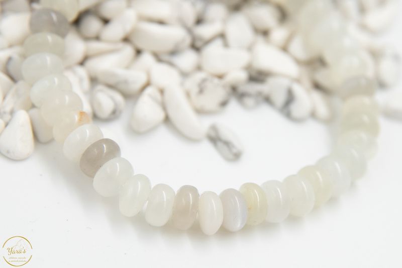 witte maansteen Armband 8x4mm