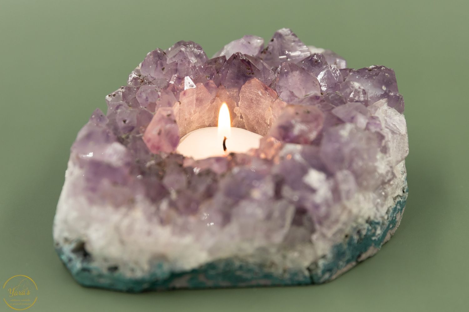 Theelichthouder Amethist - 1075 gram