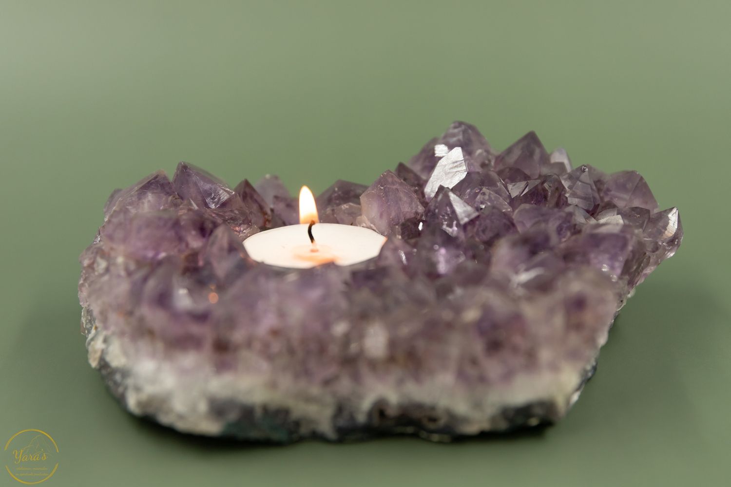 Theelichthouder Amethist - 935 gram