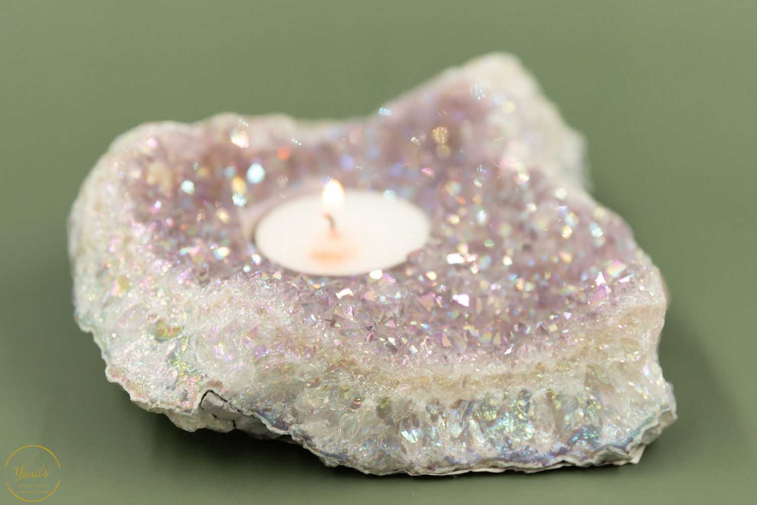 Angel aura op amethist theelichthouder - 11091