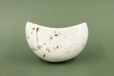 Witte pluim agaat maan - 168 gram
