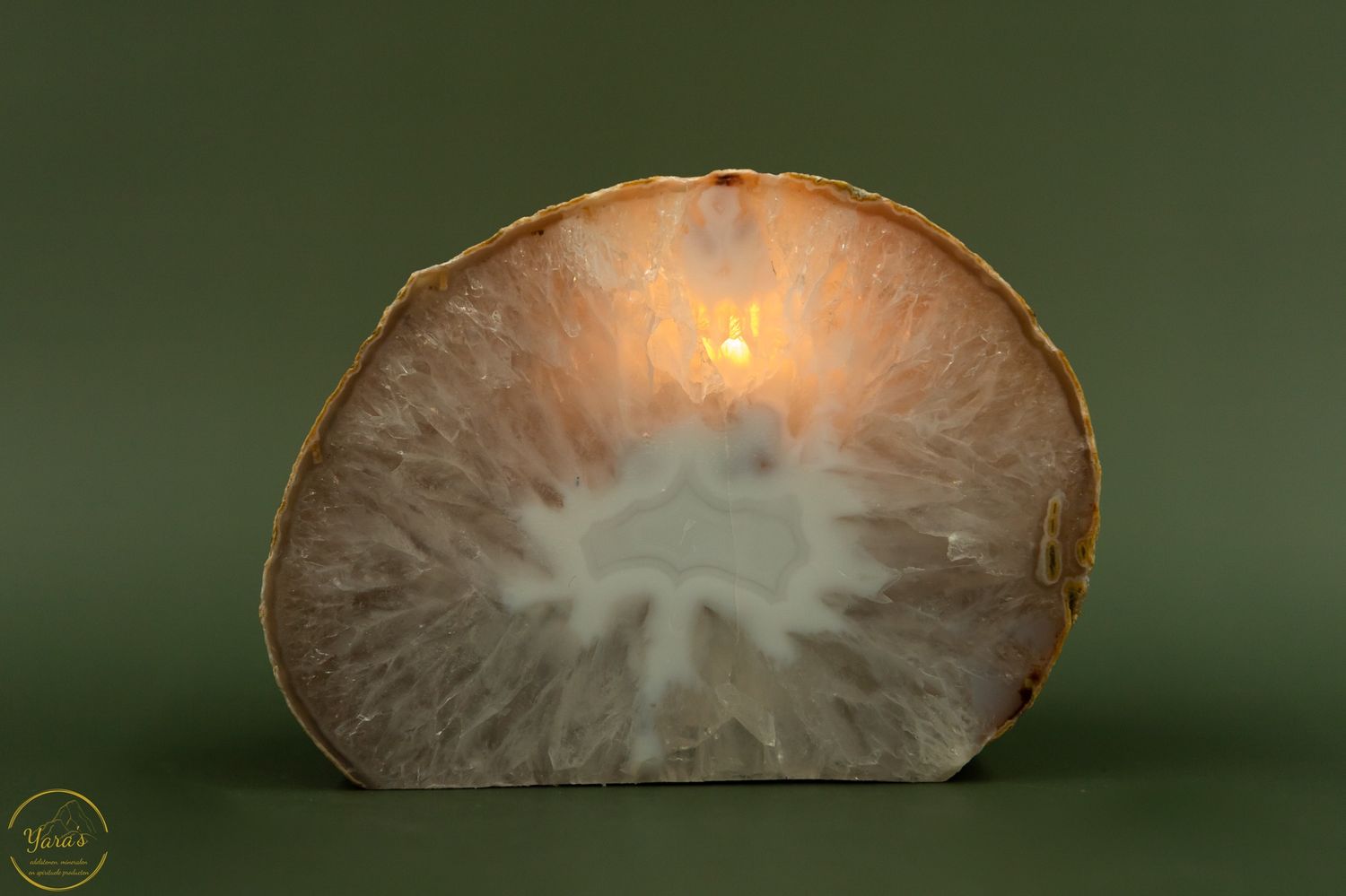 Agaat geode theelichthouder - 774 gram