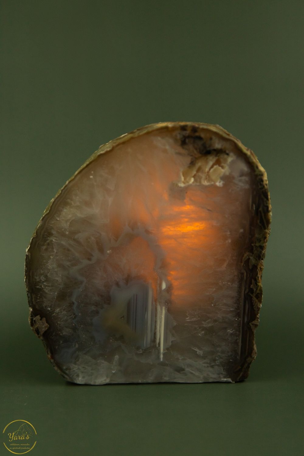 Agaat geode theelichthouder - 754 gram