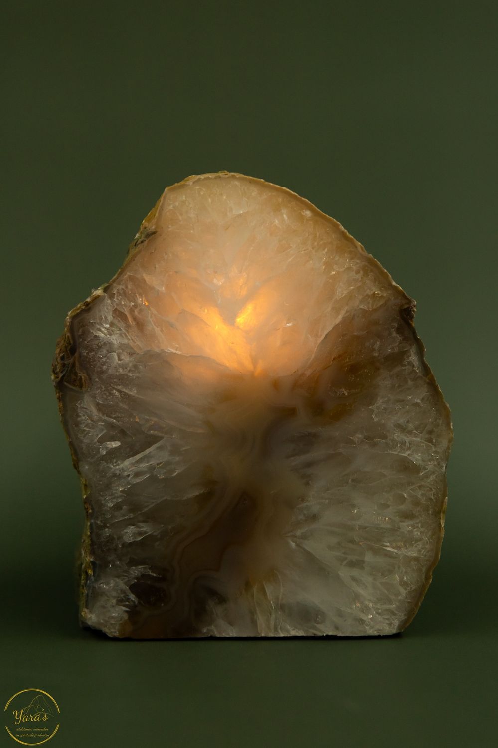 Agaat geode theelichthouder - 674 gram