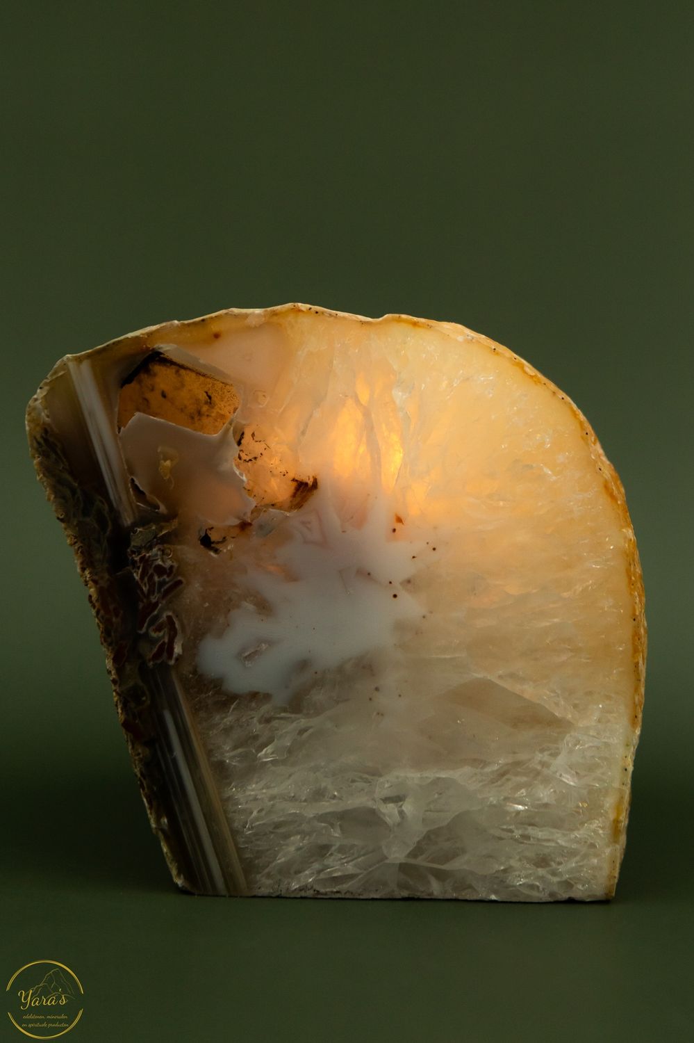Agaat geode theelichthouder - 766 gram