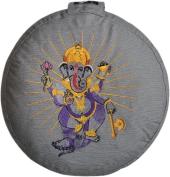 YogaStyles Meditatiekussen Symbolic Ganesha grijs