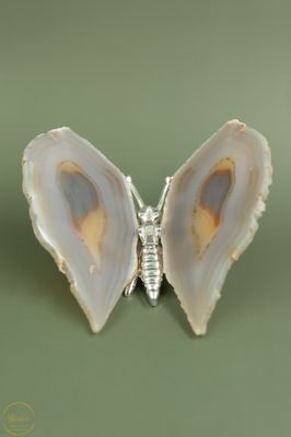 Agaat vlinder zilver - 140 gr