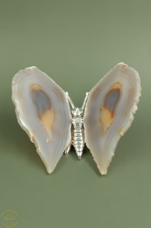 Agaat vlinder zilver - 140 gr