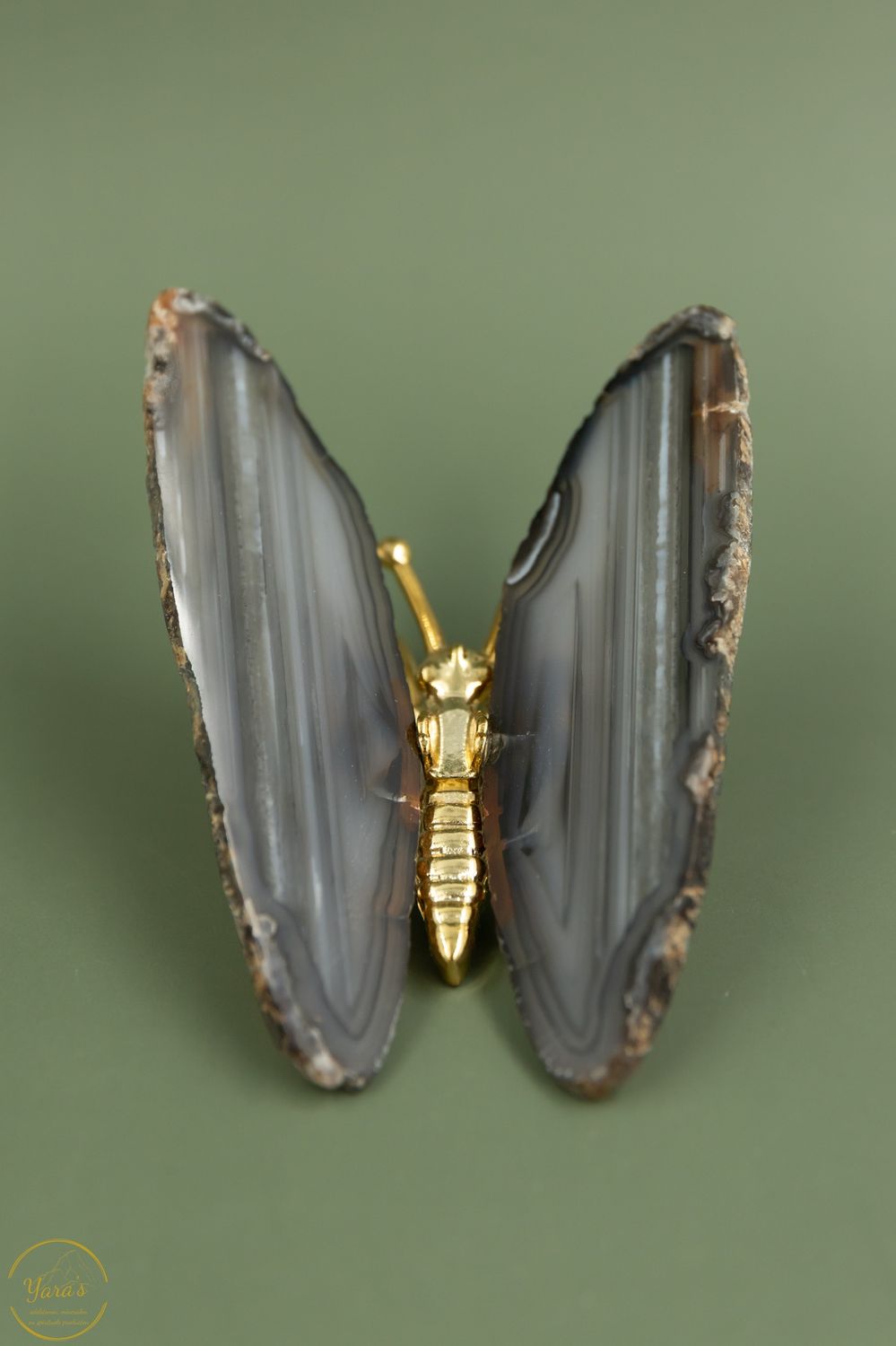 Agaat vlinder goud - 147 gr