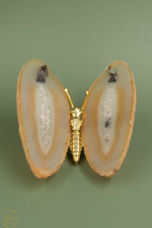 Agaat vlinder goud - 168 gr