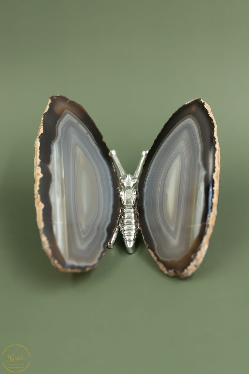 Agaat vlinder zilver - 196 gr