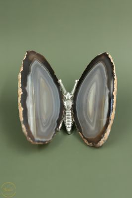 Agaat vlinder zilver - 196 gr