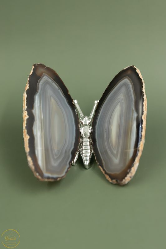 Agaat vlinder zilver - 196 gr