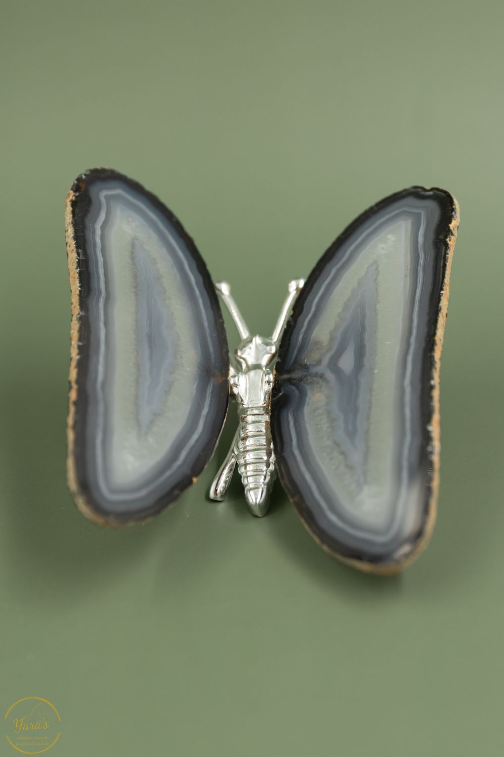 Agaat vlinder zilver - 174 gr
