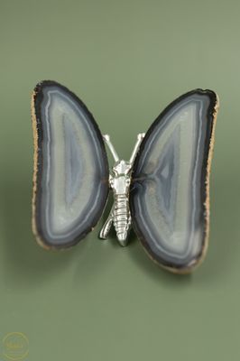 Agaat vlinder zilver - 174 gr
