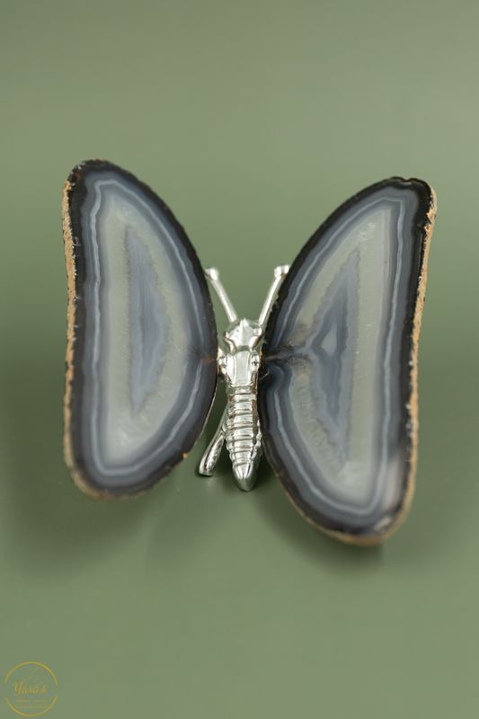 Agaat vlinder zilver - 174 gr