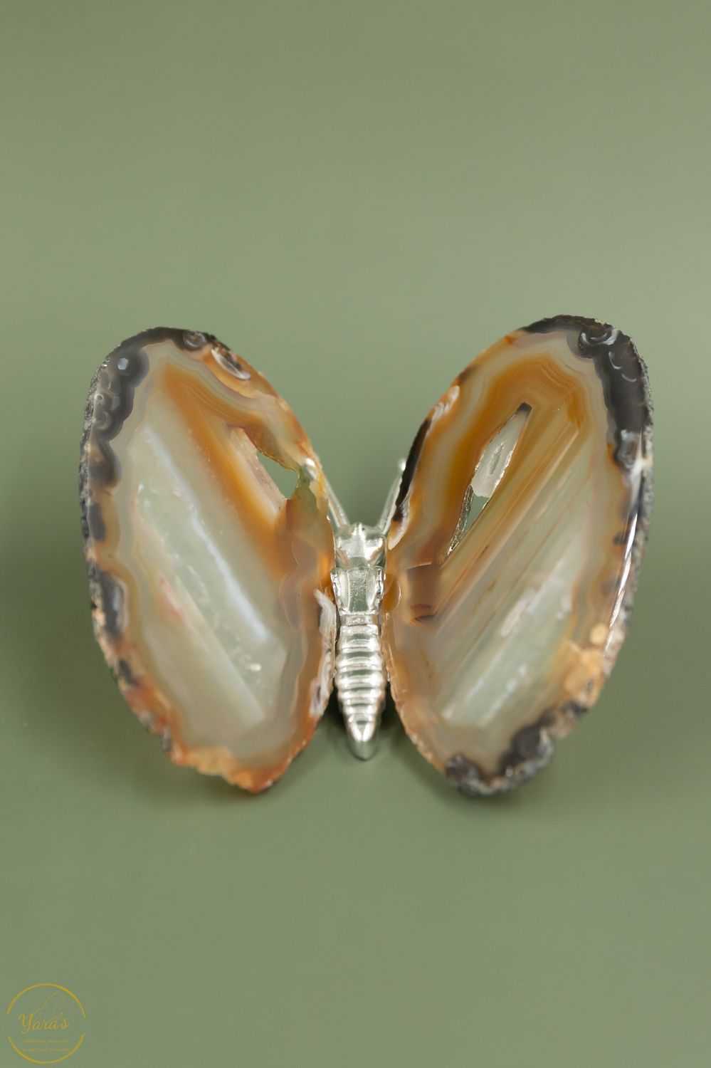Agaat vlinder zilver - 154 gr