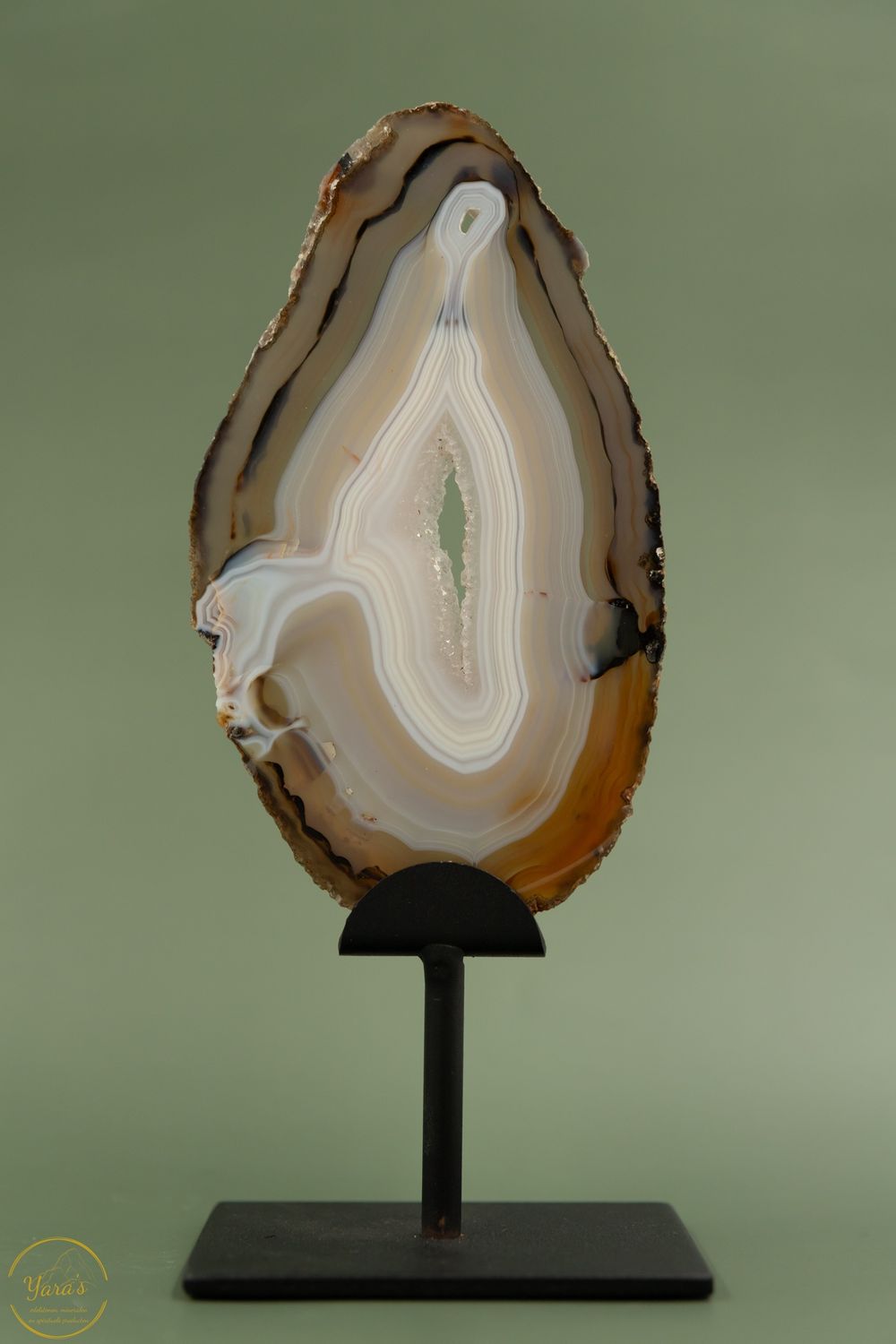 Metalen standaard zwart met schroef voor dunne schijven (11x8cm)