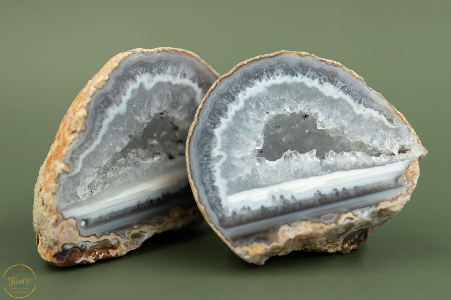 Agaat geode paar A+ kwaliteit - 334 gram