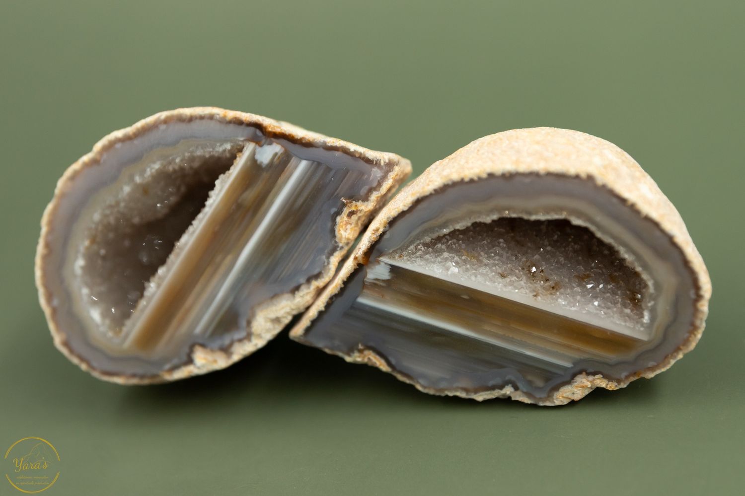 Agaat geode paar A+ kwaliteit - 402 gram