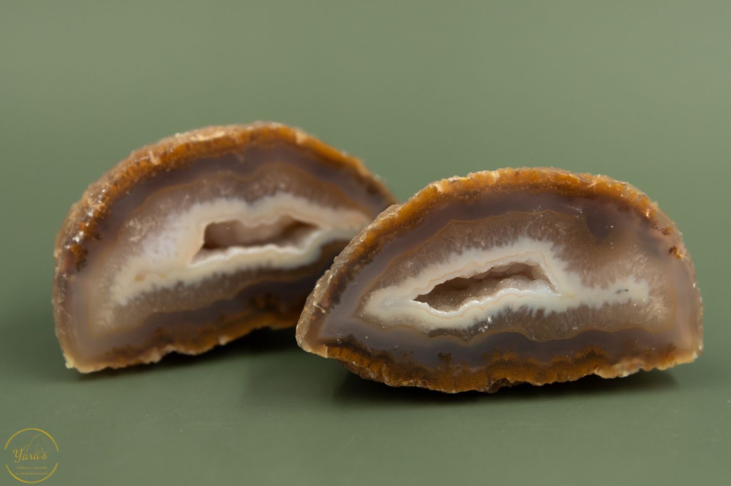 Agaat geode paar A+ kwaliteit - 366 gram