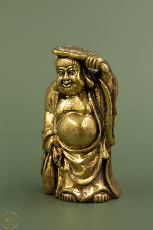 Beeldje Hotei koper staand 5,5cm