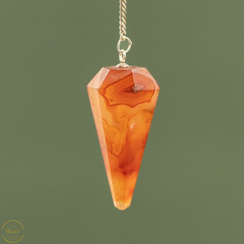 Pendel carneool gefacetteerd