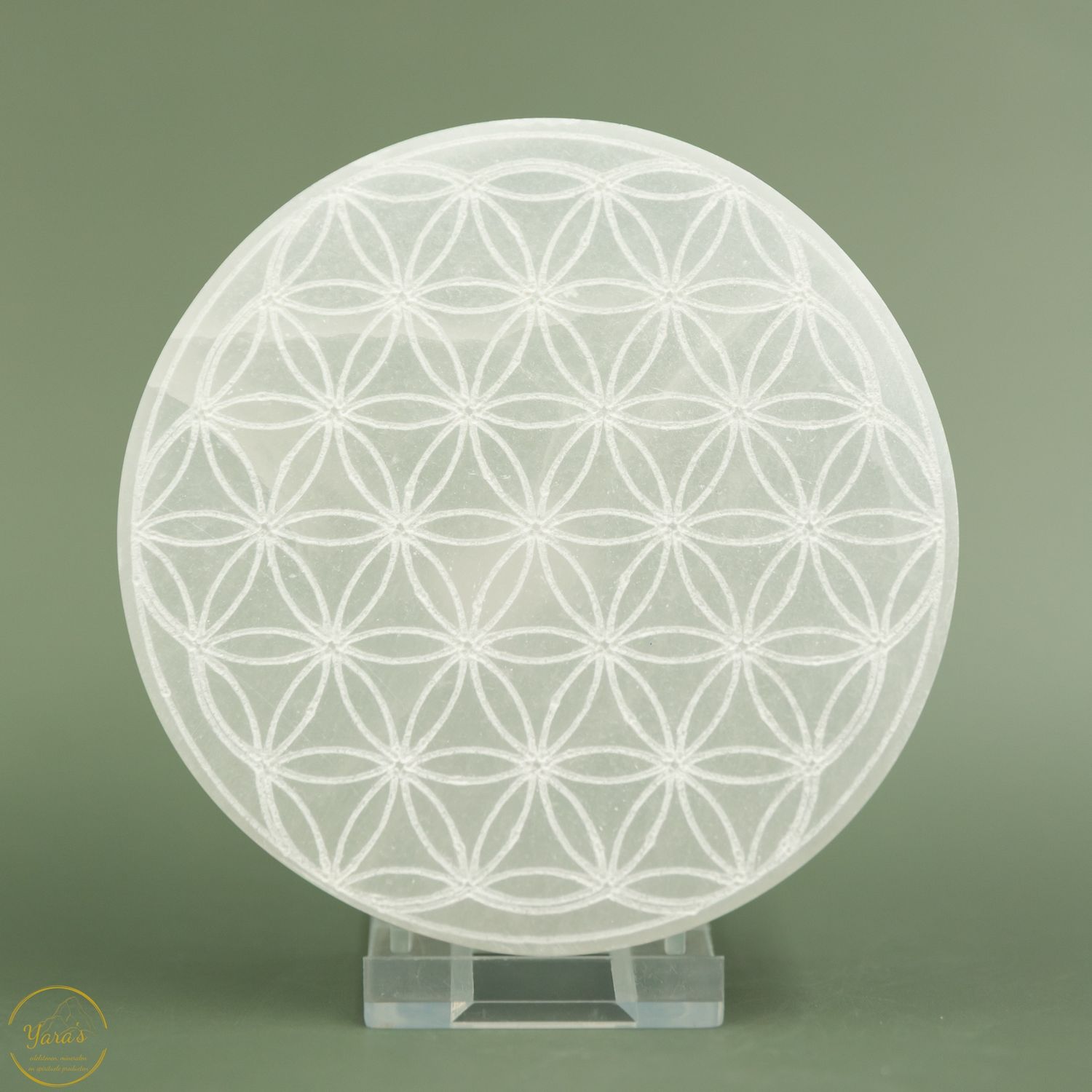 Seleniet schijf flower of life - 10 cm